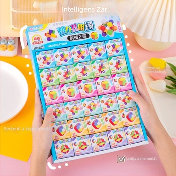 Kong Ming/Luban zár puzzlejáték, műanyagból, DIY készlet, 7–14 éveseknek