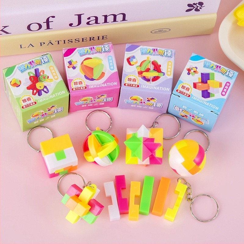 Kong Ming/Luban zár puzzlejáték, műanyagból, DIY készlet, 7–14 éveseknek