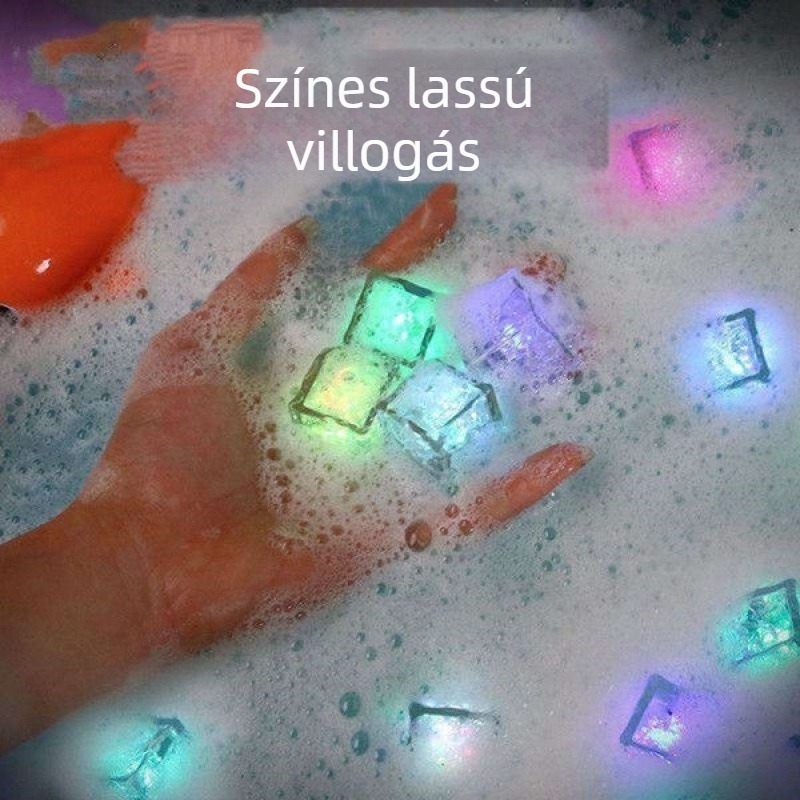Fürdőjáték: Víz által aktivált fénylő kocka babáknak és gyerekeknek — kocka alakú, világító