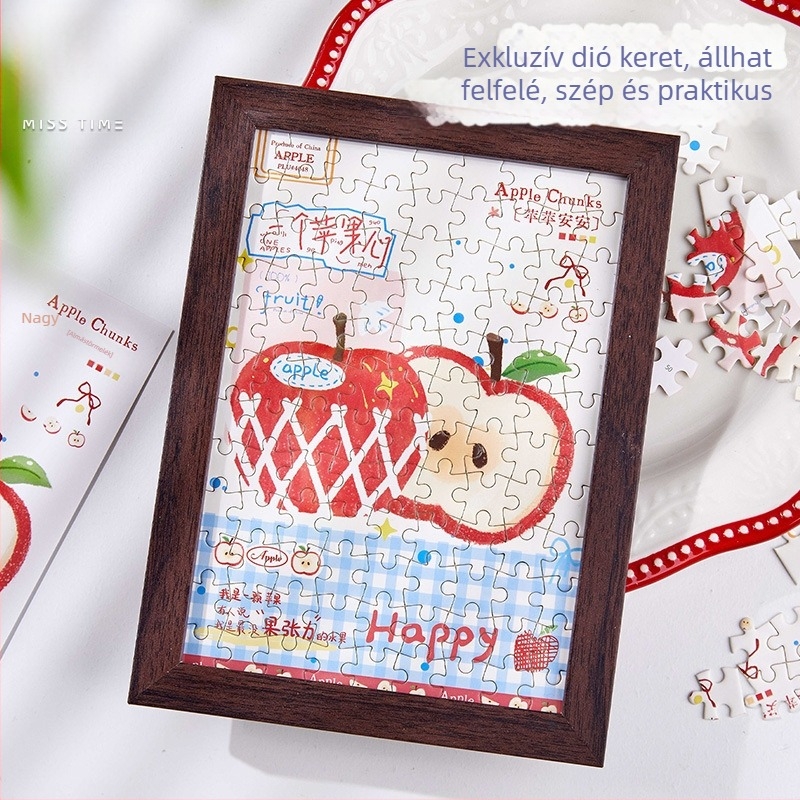 Fotókeret puzzle ajándékdoboz – Grow Your Own Flowers sorozat, aranyos illusztráció, papír DIY 108 darabos sík puzzle, 14+