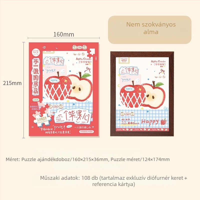 Fotókeret puzzle ajándékdoboz – Grow Your Own Flowers sorozat, aranyos illusztráció, papír DIY 108 darabos sík puzzle, 14+