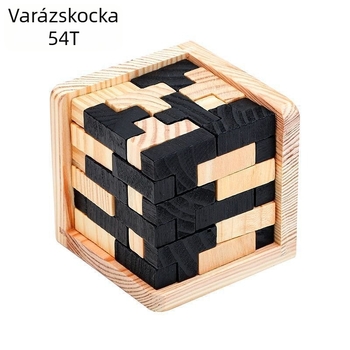 Fából készült Tetris puzzle-kocka – oktató fejlesztő játék 7–14 éves gyermekek számára