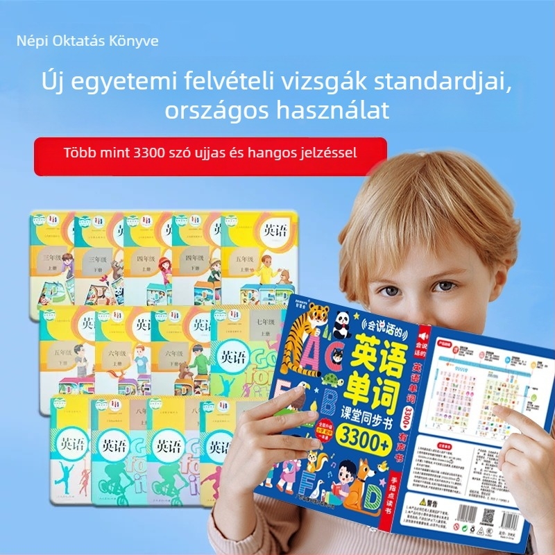 Pontolvasó toll szinkronizált hanggal, 3300+ szóval, tanulási eszköz általános iskolásoknak, USB töltés