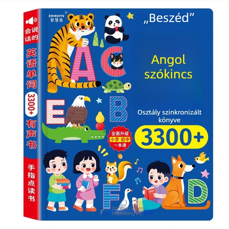 Pontolvasó toll szinkronizált hanggal, 3300+ szóval, tanulási eszköz általános iskolásoknak, USB töltés