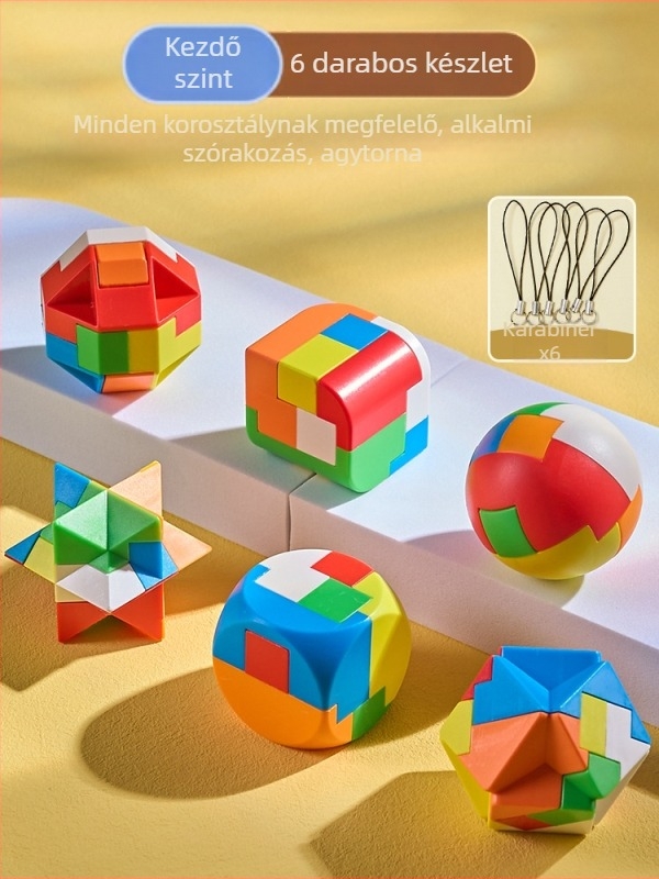 Kong Ming Lock/Luban Lock puzzle készlet - műanyag - DIY elérhető - Oktató gondolkodás fejlesztése - Csomagolás: műanyag zacskó