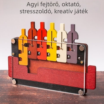Kiszolgáló tál puzzle – Luban Lock, 10. szintű labirintus, fa oktató játék 15–35 éveseknek