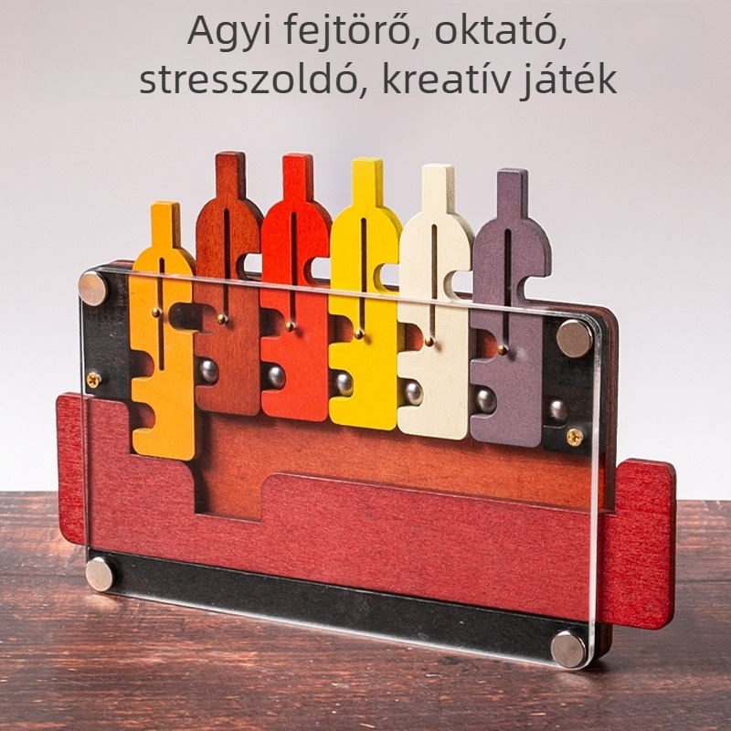 Kiszolgáló tál puzzle – Luban Lock, 10. szintű labirintus, fa oktató játék 15–35 éveseknek