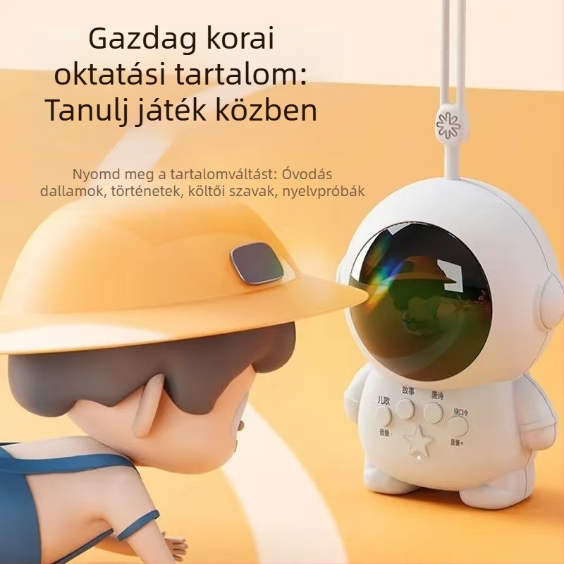 Űrhajós történetgép a korai neveléshez hangfelismeréssel, műanyag test, lítium-akkumulátor, 0–3 évesek számára