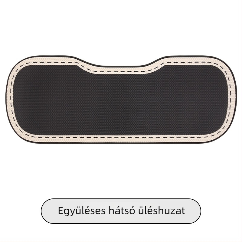 Autóülés párna egész éves használatra, minimalistikus stílus, fekete alappal és pontozott vonallal, univerzális öt üléshez, lélegző és csúszásmentes.