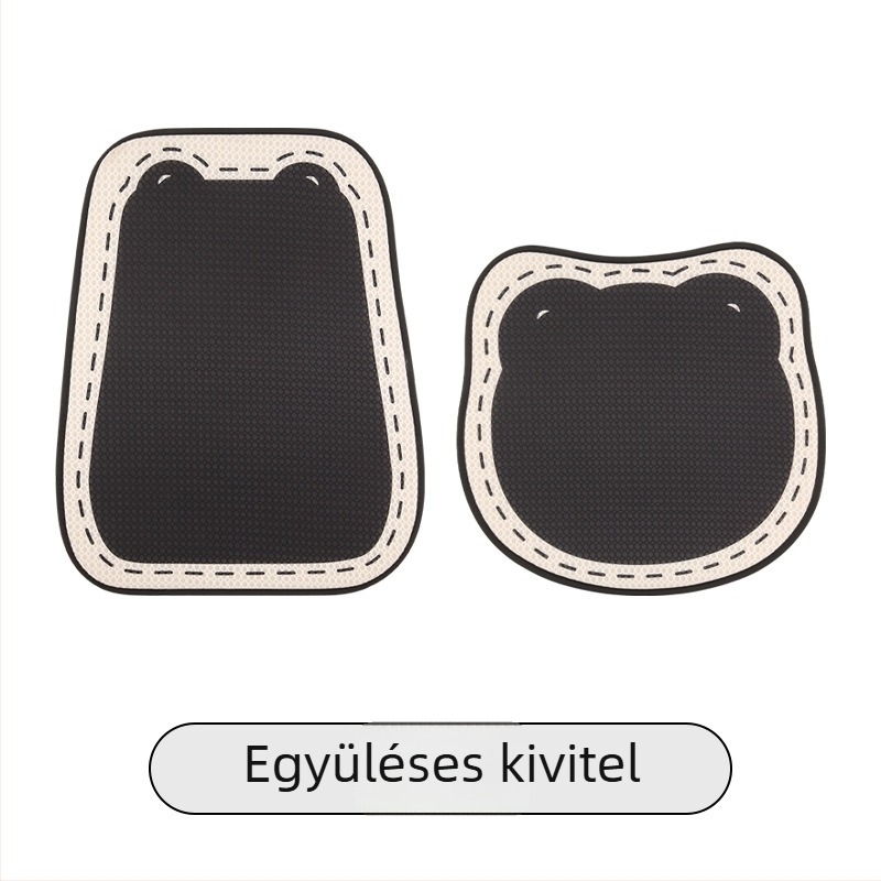 Autóülés párna egész éves használatra, minimalistikus stílus, fekete alappal és pontozott vonallal, univerzális öt üléshez, lélegző és csúszásmentes.