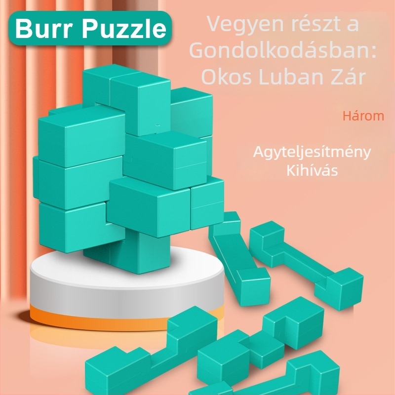 Gyerekeknek készült kulcs-zár logikai építőjáték: fejleszti a gondolkodást, figyelmet és a képzelőerőt (ABS; 15 blokk; 30 kétoldalas kártya; 2 matricák; DIY/OEM)