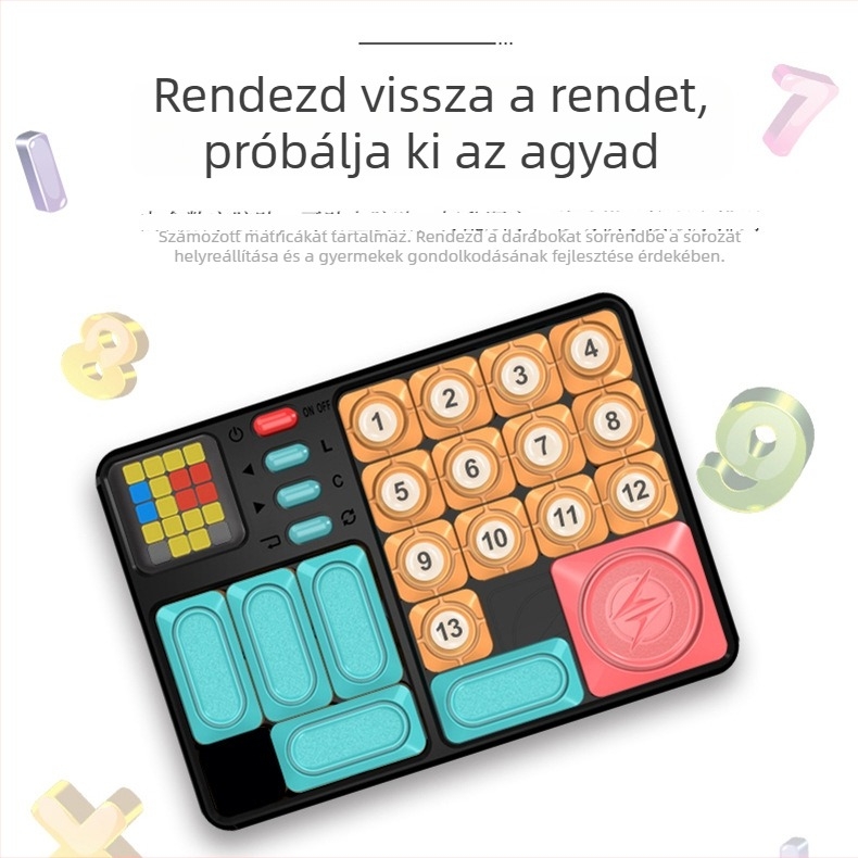 Három Királyság témájú mágneses elektronikus csúszó puzzle – kilenc négyzetes rács, műanyag, logó testreszabás, 7–14 évesek