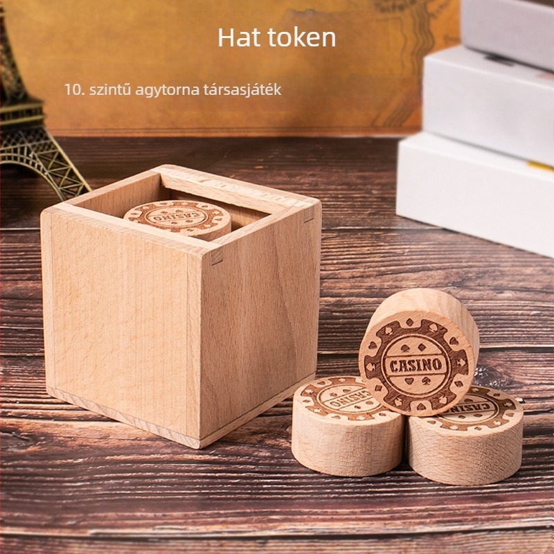 Fa Luban Lock logikai puzzle, 6 darabos, 3D, 15–35 éveseknek, testreszabható