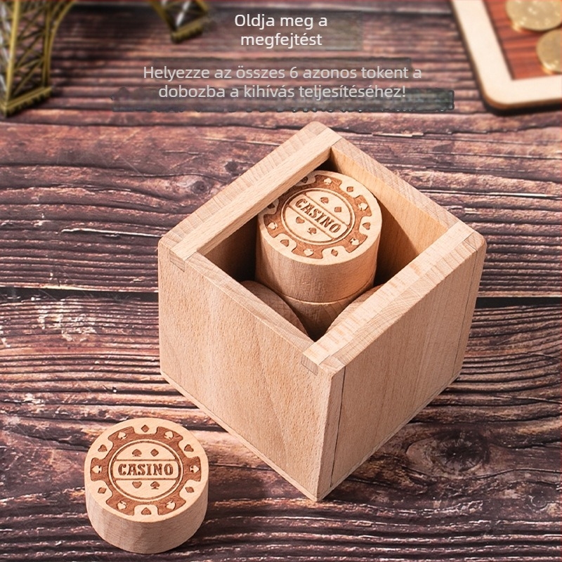 Fa Luban Lock logikai puzzle, 6 darabos, 3D, 15–35 éveseknek, testreszabható