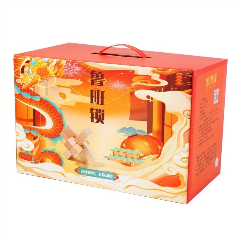 Fából készült Kongming Lock/Luban Lock puzzle készlet 7–14 éveseknek, teljes készlet, oktató játék