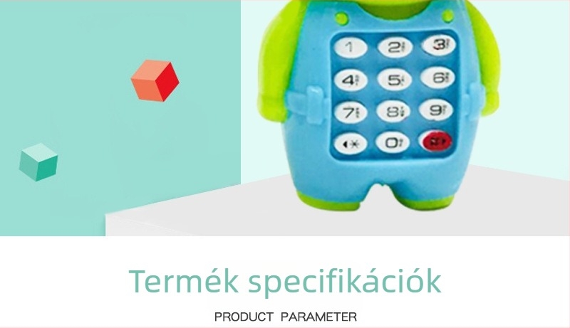 Béka telefon-történetmesélő – Oktatási játék gyerekeknek, zene és hang, műanyag, elemes, 4–6 éveseknek