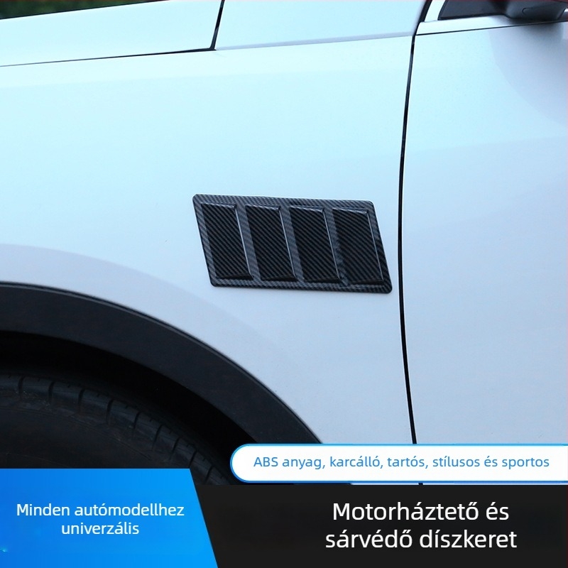 HDELF ABS autómatrica – motorháztető dísz geometriai mintával, ragasztó alapú felrakás