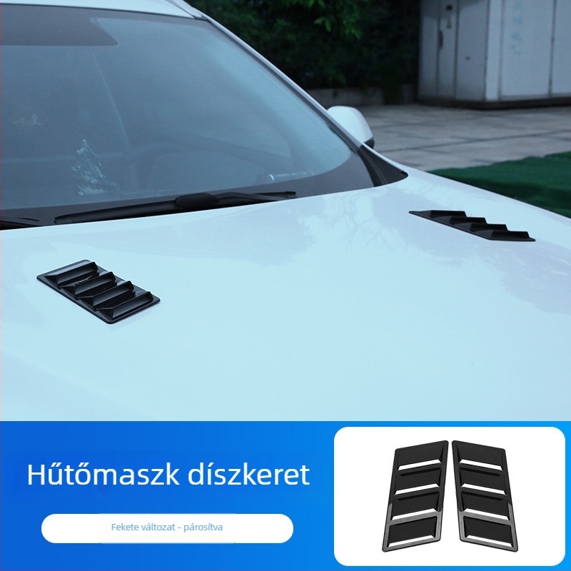 HDELF ABS autómatrica – motorháztető dísz geometriai mintával, ragasztó alapú felrakás