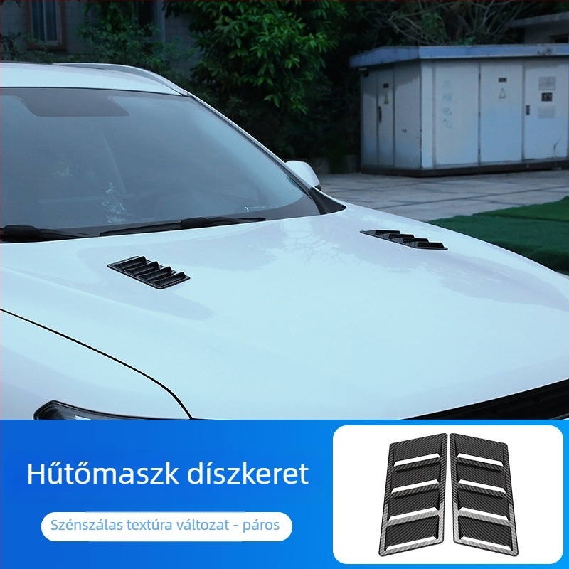 HDELF ABS autómatrica – motorháztető dísz geometriai mintával, ragasztó alapú felrakás