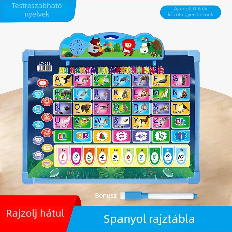 Gyermekeknek szóló ujjolvasó oktató játék, zene és hang, érzelmi interakció, bevont papíralapanyag, lítium elem, 4–6 éveseknek
