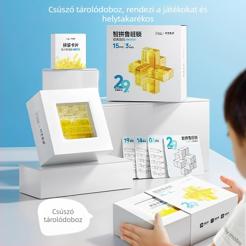 Kongming Lock és Luban Lock Oktatási 3D építőjáték, DIY, 7–14 évesek, műanyag