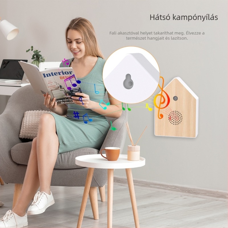 Fehér zajú zenei doboz intelligens szenzoros időzített lejátszással, műanyag ház, UV-nyomtatás