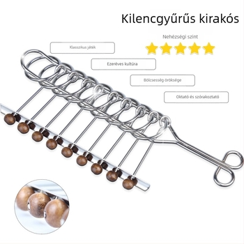 Kilencláncos fém rejtvény – agytréning gyerekeknek és felnőtteknek; Anyag: vasdrót; Kategória: fémrejtvény kilenc lánccal; Ajánlott életkor: 7–14 év.