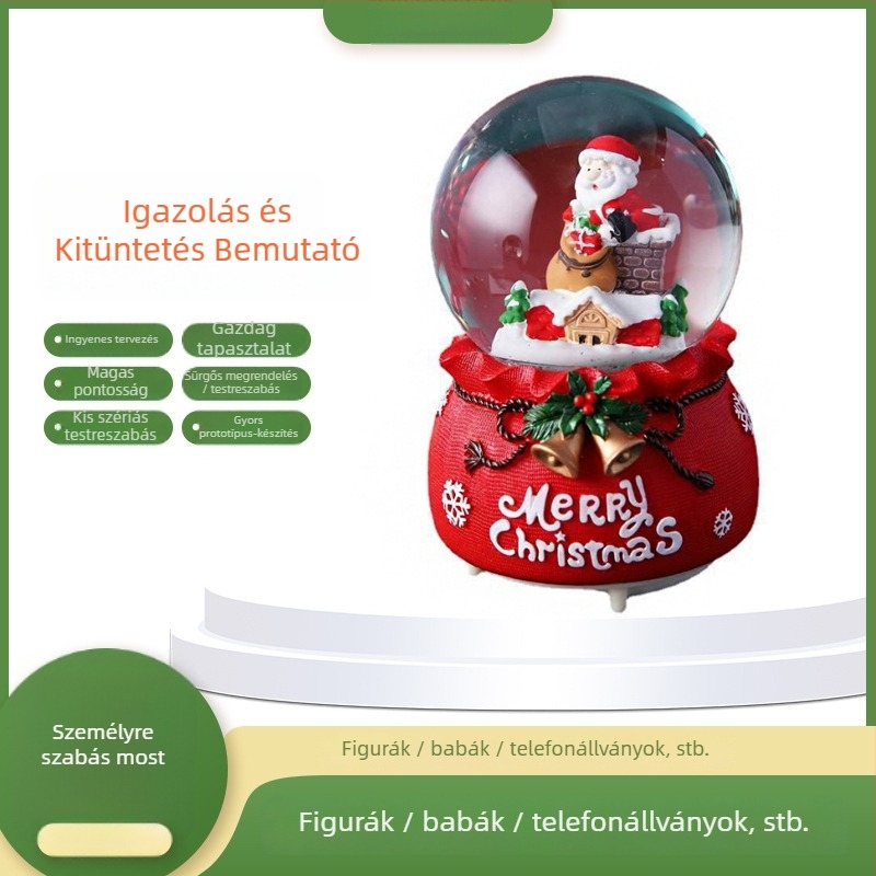 Zenei doboz asztali Mikulással (Anyag: szintetikus gyanta; Kategória: Zenei doboz; Stílus: kínai stílus)