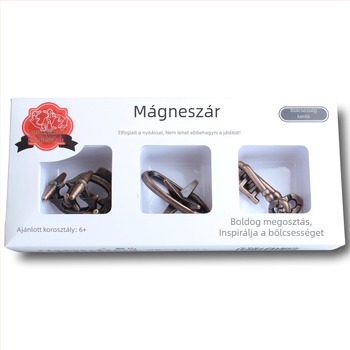 Cinkötvözetű mágikus zár - 3 részes készlet, DIY feloldás, Kong Ming zár / Luban zár, 15–35 éveseknek