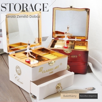 Táncoló lányos zenei doboz — nosztalgikus luxus stílus, ABS, forma: fonográf, stílus: egyszerű és modern, gyártási folyamat: injekciós öntés
