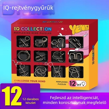 Moxu fém Kongming zár 12-darabos puzzle az intelligencia fejlesztésére