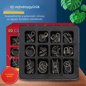 Moxu fém Kongming zár 12-darabos puzzle az intelligencia fejlesztésére