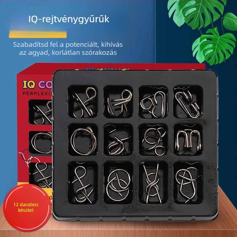 Moxu fém Kongming zár 12-darabos puzzle az intelligencia fejlesztésére