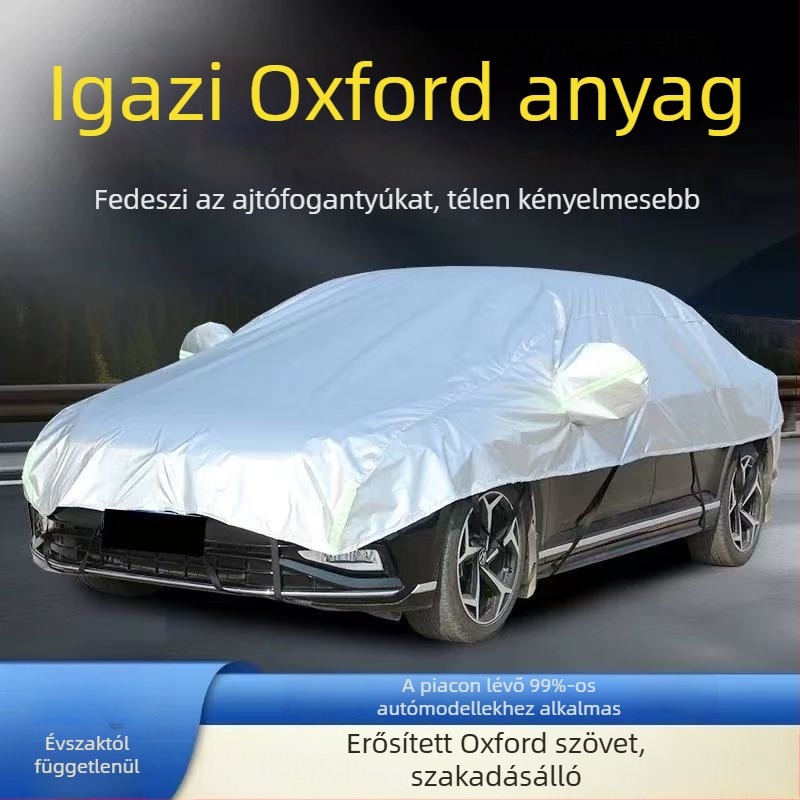 Oxford anyagú autófedél, univerzális illeszkedés, napvédelem és hőszigetelés, testreszabható