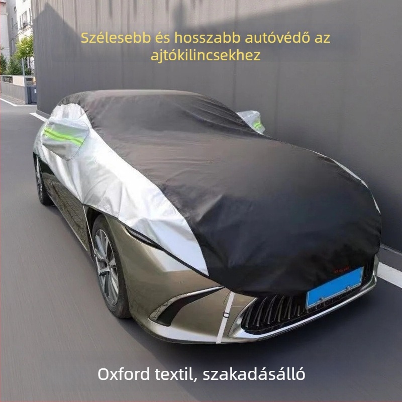 Oxford anyagú autófedél, univerzális illeszkedés, napvédelem és hőszigetelés, testreszabható