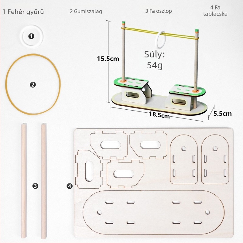 Oktatási fizika kirakós készlet – fa, DIY, elektromos, 7–14 éveseknek, uniszex