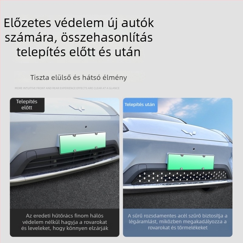 Wuling Bingo S-hez készült autórovarvédő háló, integrált csillagos rácsos védőháló a radiátorhoz
