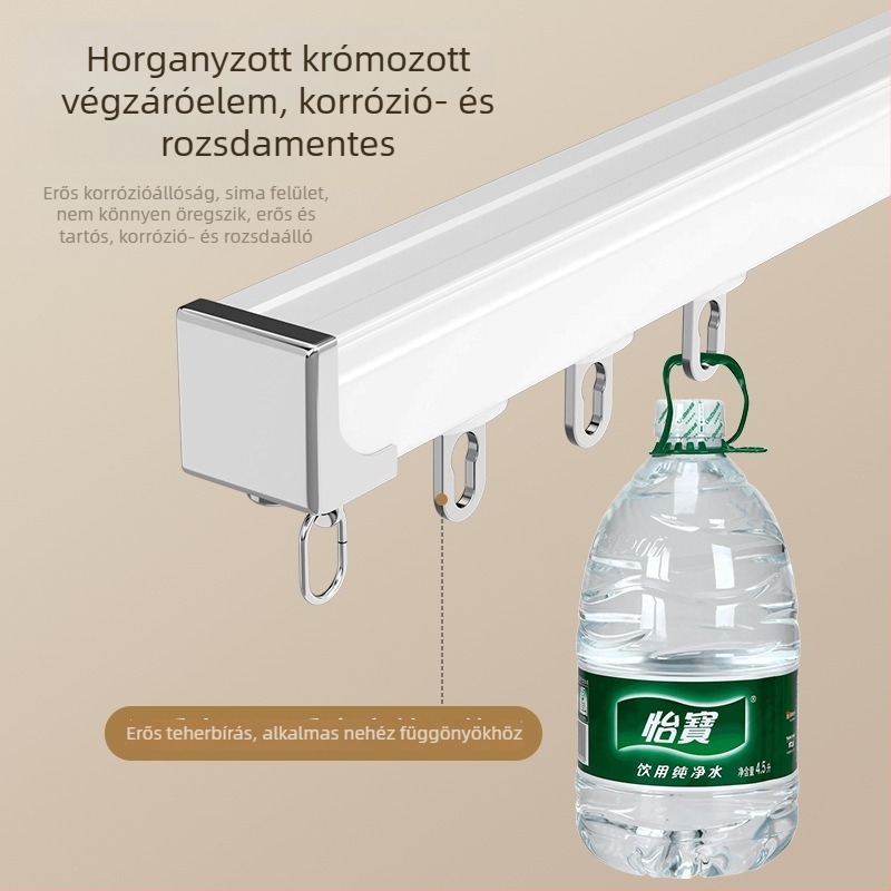 Canhong vastagított, csendes függöny sín cinkötvözetből, teherbíró görgőkkel – korrózióálló, rozsdamentes