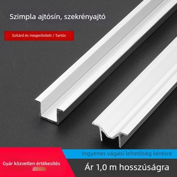 Alumínium ötvözetből készült egyajtós sínrendszer üvegajtós szekrényhez – U-alakú csatorna, csúszóajtó vezető sín, függő görgő, UV-bevonatú felület, modell 03, Yalida márka, modern minimalista stílus