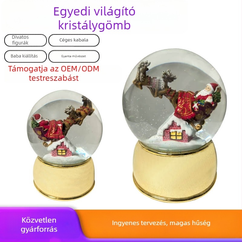 Mikulás gyanta kristálygömb — márka Create Prosperity, kategória: kristálygömb, anyag: gyanta, csomagolás: szabványos