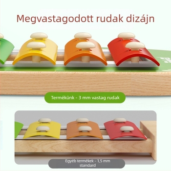 Child Jupitertól származó fából készült 8 hangú xilofon gyermekeknek, oktató zenei hangszer, elősegíti a kéz-szem koordinációt és a kognitív fejlődést