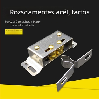 Rozsdamentes acél szekrényajtó hardver érintő mechanizmussal, falra szerelhető, kártyatípusú, kézi működtetés, modern egyszerű stílus