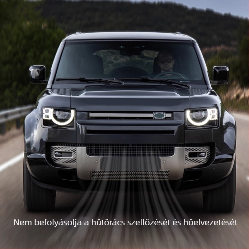 Land Rover Defender 110 (2020–2025) védőháló a hűtőradiátorra, rovar- és porvédelem, rozsdamentes acél.