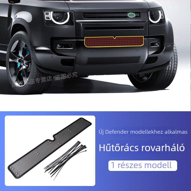 Land Rover Defender 110 (2020–2025) védőháló a hűtőradiátorra, rovar- és porvédelem, rozsdamentes acél.