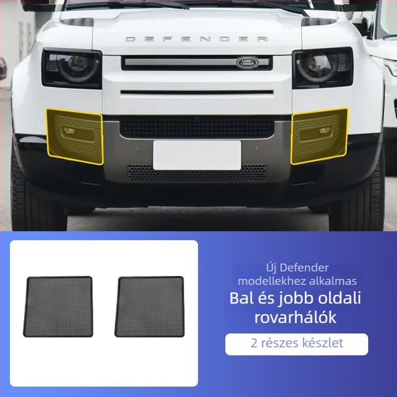 Land Rover Defender 110 (2020–2025) védőháló a hűtőradiátorra, rovar- és porvédelem, rozsdamentes acél.
