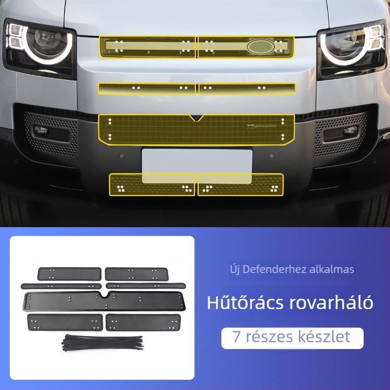 Land Rover Defender 110 (2020–2025) védőháló a hűtőradiátorra, rovar- és porvédelem, rozsdamentes acél.