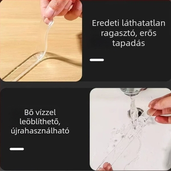 Átlátszó szilikon ajtóvédő, ütközés elleni, falra szerelhető, fúrás nélkül