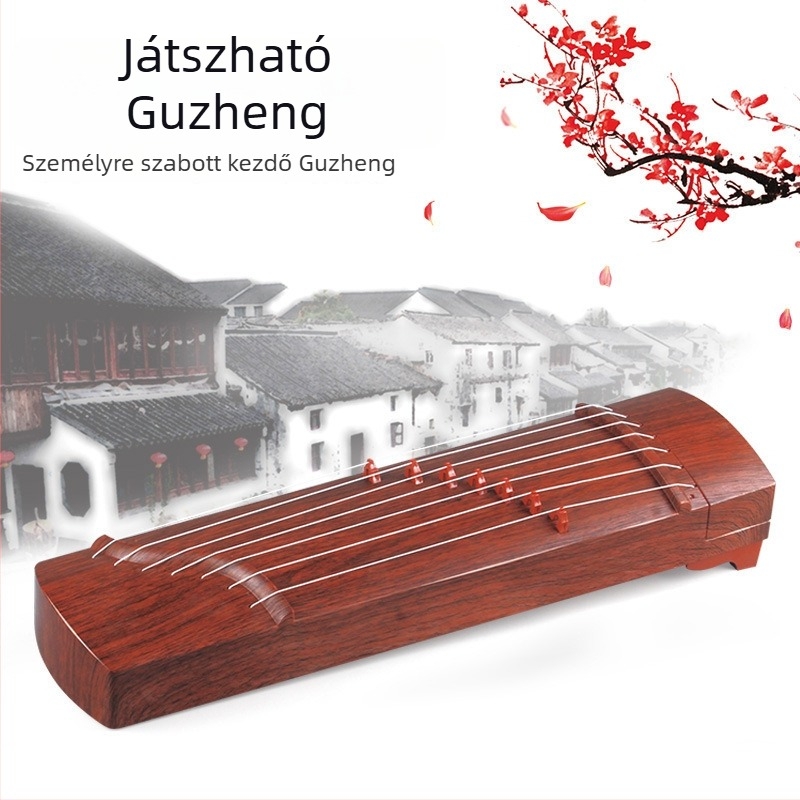 Gyerekeknek készült Guzheng/Guqin stílusú asztali hangszer – játszható etnikus húros játék 4–6 éveseknek, műanyagból, kéz- és szem-koordináció fejlesztése