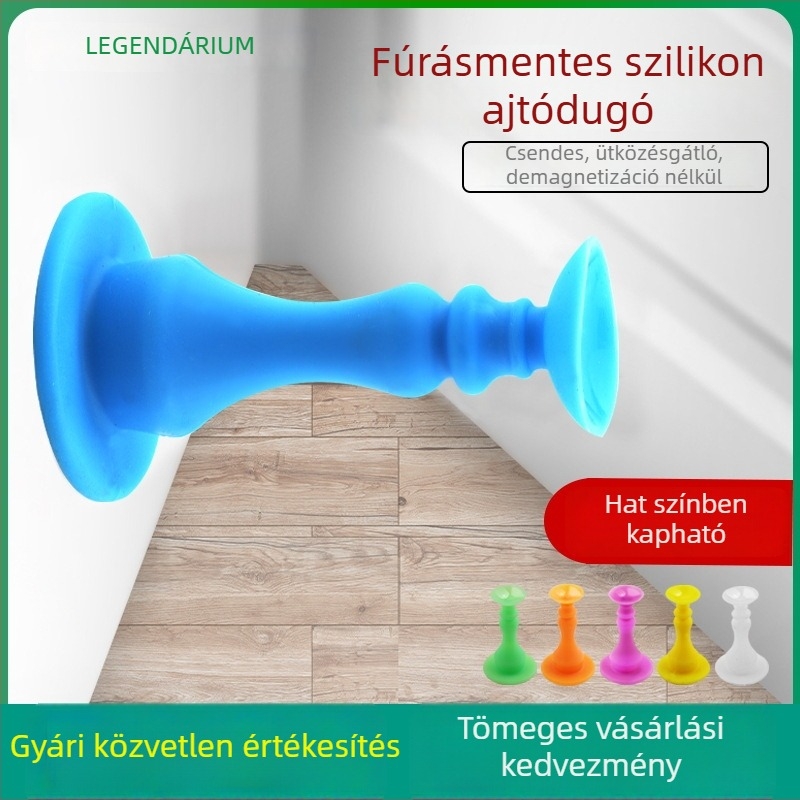 Hosszított szilikon ajtó szívó – fürdőszobába, lyukak nélkül, ütközésvédő párna