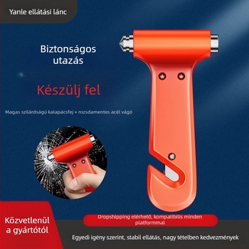 Autóablak törő kalapács, hordozható vészhelyzeti kalapács, rozsdamentes acél, multifunkcionális autóbiztonsági eszköz